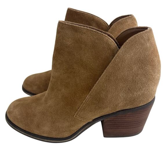 Jessica Simpson Tandra Camel Suede Leather High Heel Ankle Boot Size 8.5 - Picture 7 of 12